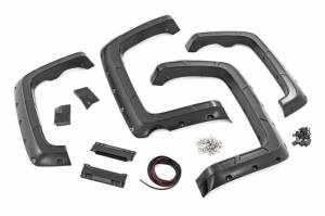 Rough Country - A-C11612 | Rough Country Defender Fender Flares For Chevrolet Silverado 1500 (2014-2018) / Silverado 2500 HD (2015-2019) | 5' 9" Bed, Flat Black - Image 1