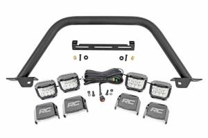51115 | Rough Country OE Modular Bumper Safari Bar Kit For Ford Bronco | 2021-2023 | Quad 3 Inch Osram Wide Angle Series LED Lights