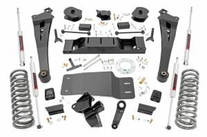 36040 | Rough Country 5 Inch Lift Kit For Diesel Ram 2500 4WD | 2019-2024 | Standard Rate Coil Springs (Front), Standard Non-AISIN Transmission, M1 Monotube Shocks