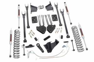 59240 | Rough Country 8 Inch Lift Kit With 4-Link & Rear Blocks For Ford F-250/F-350 Super Duty 4WD | 2008-2010 | Diesel, M1 Shocks