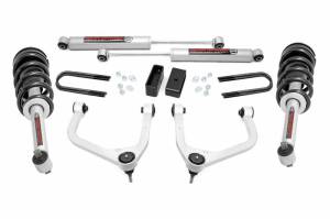 28231 | Rough Country 3.5 Inch Lift Kit With Aluminum Control Arms N3 Struts / N3 Rear Shocks (2019-2024 Silverado 1500 2WD/4WD | Mono Leaf Springs)