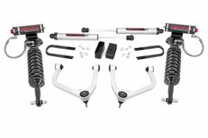 28257 | Rough Country 3.5 Inch Lift Kit With Aluminum Control Arms Vertex Coilovers / V2 Rear Shocks (2019-2024 Silverado 1500 2WD/4WD | Mono Leaf Springs)