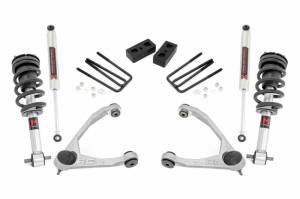 24640 | Rough Country 3.5 Inch Lift Kit Chevrolet Silverado / GMC Sierra 1500 (2007-2016) | Aluminum Finish Arm, M1 Monotube Struts (2007-2013), Rear M1 Monotube Struts