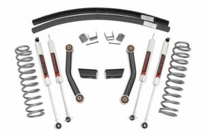 67041 | Rough Country 3 Inch Lift Kit For Jeep Cherokee XJ | M1 Shocks, Rear Add-a-leaf