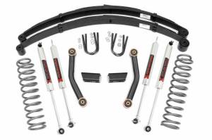 63041 | Rough Country 3 Inch Lift Kit For Jeep Cherokee XJ | M1 Shocks, Rear Leaf Springs