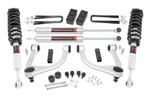 76840 | Rough Country 3.5 Inch Lift Kit For Toyota Tundra 2/4WD (2007-2021) | Aluminum Finish, Front M1 Struts (4WD Only), Rear M1 Shocks