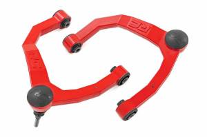 10018RED | Rough Country Red Forged Upper Control Arms OE Upgrade (2019-2025 Silverado, Sierra 1500 2WD/4WD)