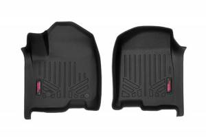 M-2161 | Rough Country Floor Mats Front (2019-2025 Silverado, Sierra 1500 2WD/4WD | 2020-2025 Silverado, Sierra 2500 HD, 3500 HD 2WD/4WD | Bucket Seats)