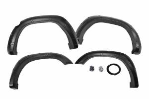 A-D10914-JSC | Rough Country Defender Pocket Fender Flares For Ram 1500 2/4WD (2019-2024) | Billet Silver