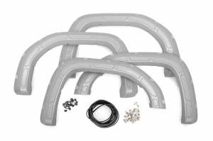 A-G11950-GAN | Rough Country Defender Fender Flares For GMC Sierra 1500 2/4WD (2019-2025) | Silver Ice Metallic