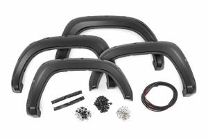 F-T11621A | Rough Country Pocket Fender Flares For Toyota Tacoma 2/4WD (2016-2023) | Flat Black