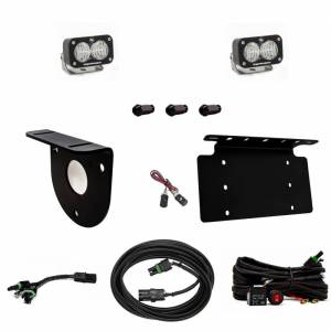 447764 | Baja Designs S2 Sport Dual Reverse Light Kit For Ford Bronco | 2021-2023 | Wide Cornering, Light Pattern, Clear, Toggle Wiring, With License Plate Mount