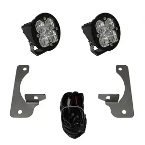 587523 | Baja Designs Squadron-R Sport Kit Fog Lights For Jeep Wrangler JK | 2007-2018 | Wide Cornering Light Pattern, Clear, With Premium OE Bumper