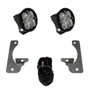 597523 | Baja Designs Squadron-R Pro Kit Fog Lights For Jeep Wrangler JK | 2007-2018 | Wide Cornering Light Pattern, Clear, With Premium OE Bumper