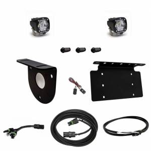447765UP | Baja Designs S1 Dual Reverse Light Kit For Ford Bronco | 2021-2023 | Wide Cornering Light Pattern, Clear, Upfitter Wiring, With License Plate Mount