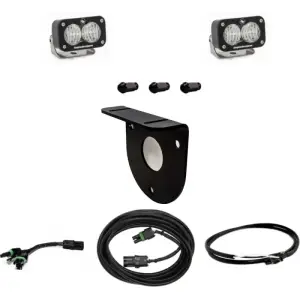 447767UP | Baja Designs S2 Sport Dual Reverse Light Kit For Ford Bronco | 2021-2023 | Wide Cornering Light Pattern, Clear, Upfitter Wiring, No License Plate Mount