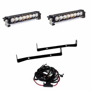 447509 | Baja Designs S8 Dual 10 Inch Upper Grille LED Light Bar Kit For Toyota 4 Runner | 2014-2018 | Spot Light Pattern, Clear