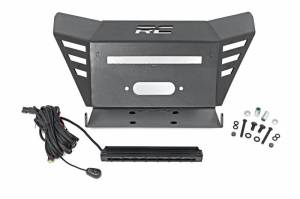 Rough Country - 92078 | Rough Country Winch Mount With 10 Inch Slimline LED Light Bar For Honda Pioneer 520 (SXS520M2) | 2022-2023 | Mount Only - Image 1