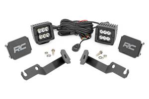 71087 | Rough Country LED Ditch Light Kit For Toyota Tacoma | 2005-2015 | Black Series With Spot Beam