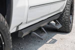 11009A | Rough Country SRX2 Adjustable Aluminum Step (2007-2018 Silverado, Sierra 1500, 2500 HD, 3500 HD 2WD/4WD | Crew Cab)