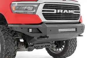 Rough Country - 10808A | Rough Country High Clearance Front Bumper With LED Lights & Skid Plate For Ram 1500 | 2019-2023 | Without Tow Hooks - Image 2