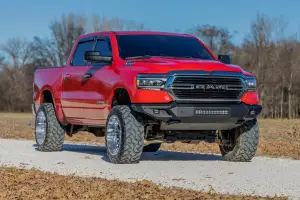 Rough Country - 10808A | Rough Country High Clearance Front Bumper With LED Lights & Skid Plate For Ram 1500 | 2019-2023 | Without Tow Hooks - Image 6
