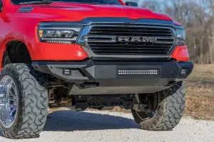 Rough Country - 10808A | Rough Country High Clearance Front Bumper With LED Lights & Skid Plate For Ram 1500 | 2019-2023 | Without Tow Hooks - Image 7