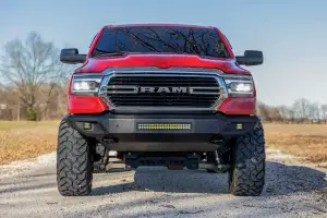 Rough Country - 10808A | Rough Country High Clearance Front Bumper With LED Lights & Skid Plate For Ram 1500 | 2019-2023 | Without Tow Hooks - Image 8