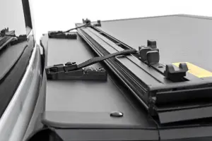 Rough Country - 49320550 | Rough Country Hard Tri-Fold Flip Up Bed Cover (2019-2025 Ram 1500 2WD/4WD | 2021-2025 Ram 1500 TRX AWD/4WD | 5'7" Bed) - Image 4