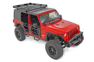 Rough Country - 10622 | Rough Country Roof Rack Jeep Wrangler JL 4WD (2018-2023) / Wrangler 4xe (2021-2023) | Black Series 50" LED Light Bar & 2" Flush Mount Cube Lights - Image 3