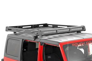 Rough Country - 10622 | Rough Country Roof Rack Jeep Wrangler JL 4WD (2018-2023) / Wrangler 4xe (2021-2023) | Black Series 50" LED Light Bar & 2" Flush Mount Cube Lights - Image 6