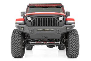 Rough Country - 10635 | Rough Country Front Bumper & Skid Plate With Flush Mount LED Pods & LED Light Bar For Jeep Gladiator JT / Wrangler 4xe, JK & JL Unlimited | 2018-2023 - Image 4
