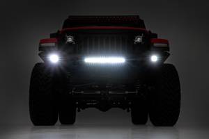 Rough Country - 10635 | Rough Country Front Bumper & Skid Plate With Flush Mount LED Pods & LED Light Bar For Jeep Gladiator JT / Wrangler 4xe, JK & JL Unlimited | 2018-2023 - Image 5