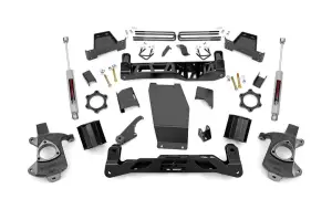 Rough Country - 22635 | Rough Country 6 Inch Lift Kit For Chevrolet Silverado/GMC Sierra 1500 4WD | 2014-2018 | Lower Control Arm Stock Cast Steel | Strut Spacer, N3 Rear Shocks - Image 1