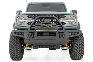 Rough Country - 51068 | Rough Country High Winch Mount For Factory Modular Bumper Ford Bronco 4WD | 2021-2023 | Winch Mount Only, Black Series With DRL Light Bar - Image 5