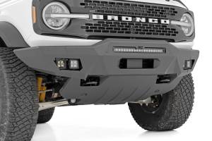 Rough Country - 51076 | Rough Country Full Width Front Bumper For Ford Bronco 4WD | 2021-2023 | 20" Black Series, Black Series Flood & SAE Fog Cubes - Image 6