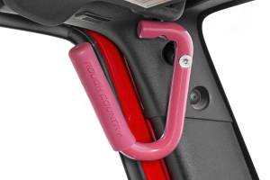 Rough Country - 6501PINK | Jeep Front Solid Steel Grab Handles (07-18 Wrangler JK | Pink) - Image 2