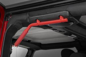 Rough Country - 6503RED | Jeep Solid Steel Grab Handle Set (07-18 Wrangler JK | Red) - Image 3