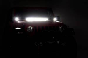 Rough Country - 70052 | Rough Country 2 Inch LED Light Cube & Lower Windshield Kit For Jeep Gladiator JT (2020-2022) / Wrangler 4xe (2021-2023) / Wrangler JL (2018-2023) | Black Series - Image 6