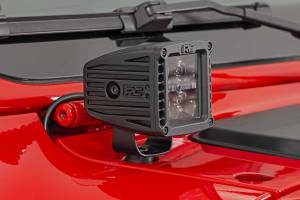 Rough Country - 70062 | Rough Country 2 Inch LED Cube Cowl Easy Mount Light Kit For Jeep Gladiator JT / Wrangler 4xe / Wrangler JL | 2018-2023 | Black Series - Image 3