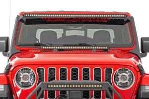 Rough Country - 70067 | Rough Country 50 Inch LED Light Bar Upper Windshield Mount Kit For Jeep Gladiator JT / Wrangler JL | 2018-2023 | Black Series With White DRL, Dual Row - Image 6