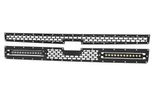 Rough Country - 70155 | Chevy Mesh Grille w/ Dual 12in Black Series LEDs (11-14 Silverado HD) - Image 1