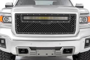 Rough Country - 70190BDA | GMC Mesh Grille | 30in Dual Row Black Series LED w/ Amber DRL (14-15 Sierra 1500) - Image 4