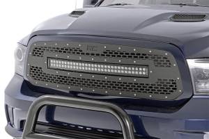 Rough Country - 70199 | Rough Country Mesh Grille With 30 Inch Dual Row LED Light Bar For Ram 1500 / 1500 Classic 2/4WD | 2013-2023 | Black Series - Image 4