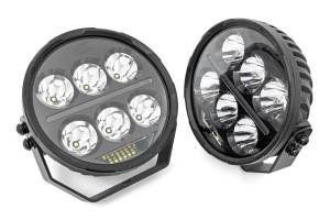 Rough Country - 70805A | Rough Country Black Series 6.5 Inch Amber DRL LED Round Light - Image 2