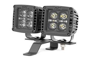 Rough Country - 70824 | Rough Country Quad 2 Inch LED Light Pod Kit For Jeep Gladiator JT / Wrangler 4xe / Wrangler JL | 2018-2023 | Black Series With White DRL - Image 2