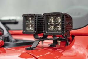 Rough Country - 70824 | Rough Country Quad 2 Inch LED Light Pod Kit For Jeep Gladiator JT / Wrangler 4xe / Wrangler JL | 2018-2023 | Black Series With White DRL - Image 4