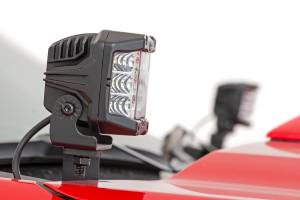 Rough Country - 70844 | Rough Country LED Ditch Light Kit For Chevrolet Silverado 1500 (2019-2022) | Black Series With Amber DRL - Image 5