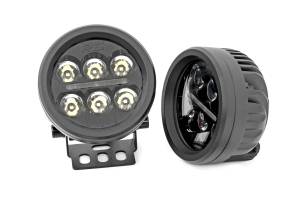 Rough Country - 70900 | Rough Country Black Series 3.5 Inch Round Amber LED Light | Pair - Image 2