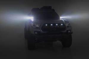 Rough Country - 71082 | Rough Country Low Profile LED Ditch Light Kit For Toyota Tacoma (2016-2023) | Black Series With White DRL - Image 5